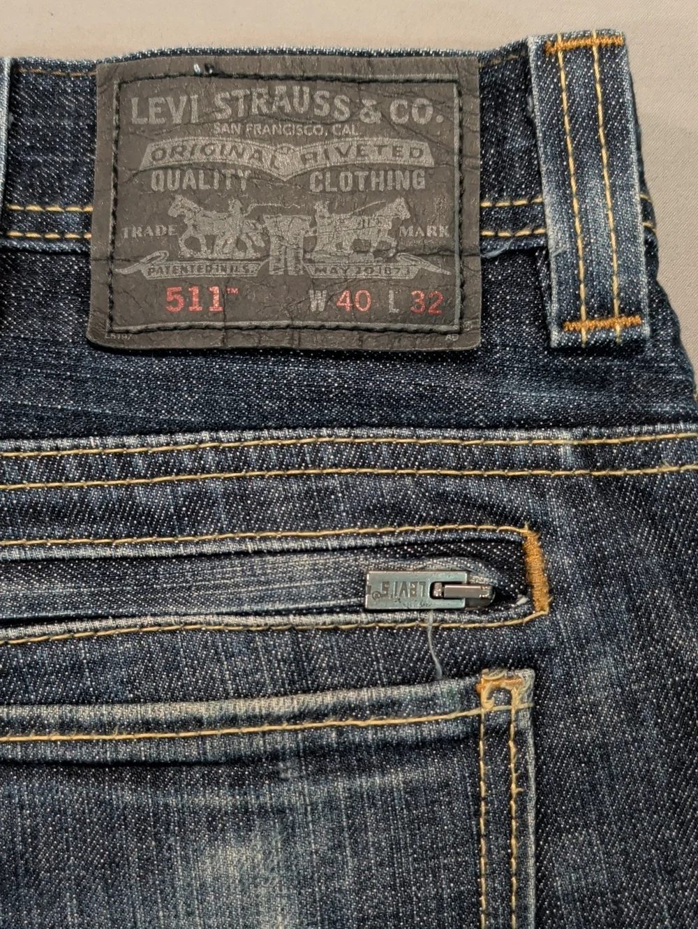 Levi's 511 Slim Indigo Denim Jeans - Size 40x32